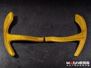  Alfa Romeo Giulia Paddle Shifter Covers - Carbon Fiber - Yellow Candy